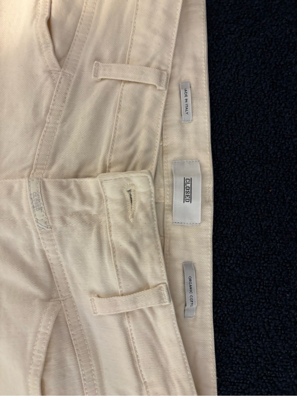 Closed Beige Organic Cotton Trousers Made In Italy Straight Leg Pants Womens 28